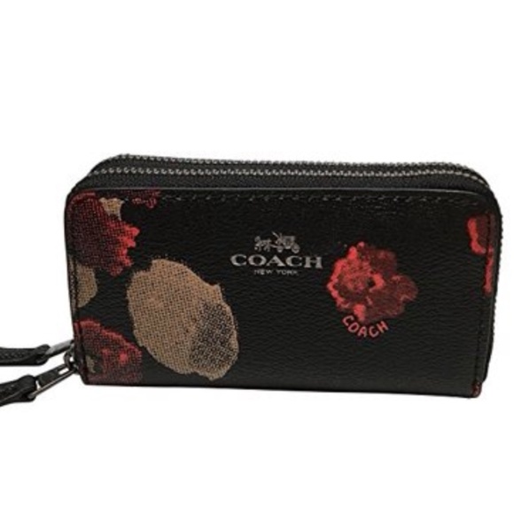 Coach Handbags - Coach Halftone Floral Mini Double Zip Wallet